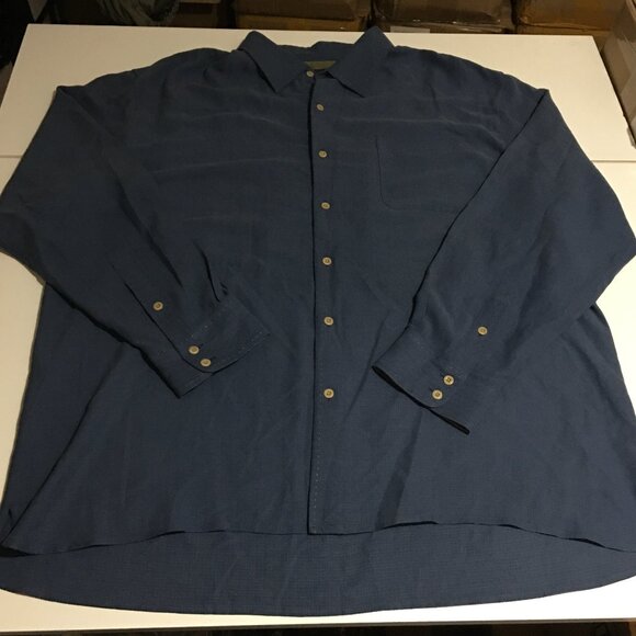 Nat Nast Men's XL Long Sleeve button Shirt Blue Silk Blend Luxury Originals - Picture 1 of 7